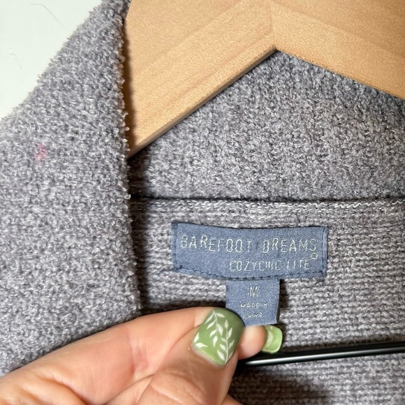 Barefoot Dreams CozyChic Lite Circle Cardigan Blue Gray Size M - Picture 7 of 11